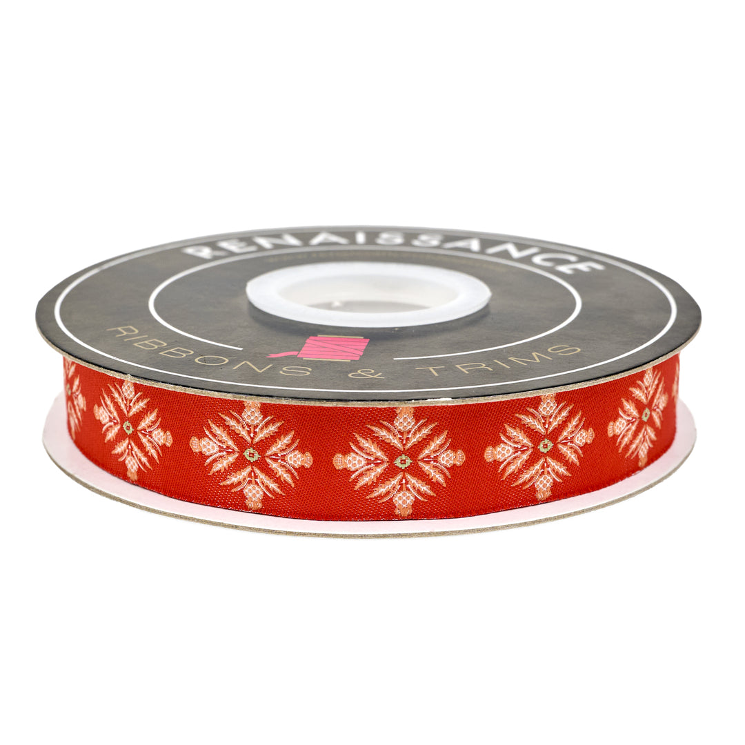 Spruce - Blooming Thistle in Red - 7/8" width - by Sharon Holland - One Yard