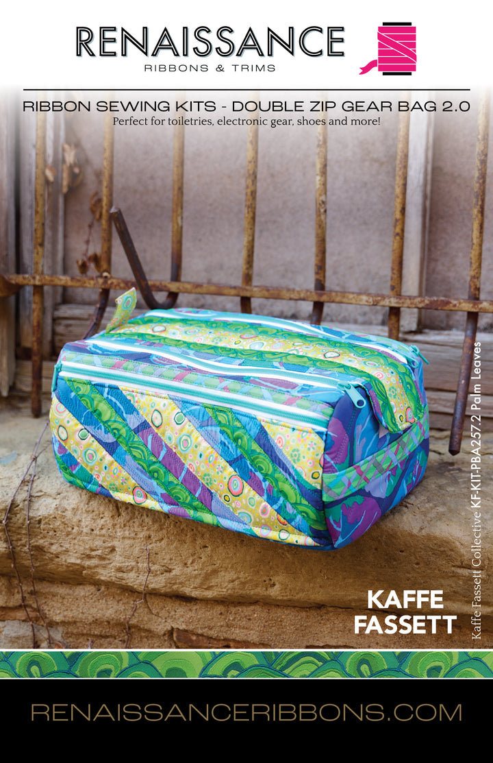 Sewing Kit - Double Zip Gear Bag 2.0 - ByAnnie - Palm Leaves