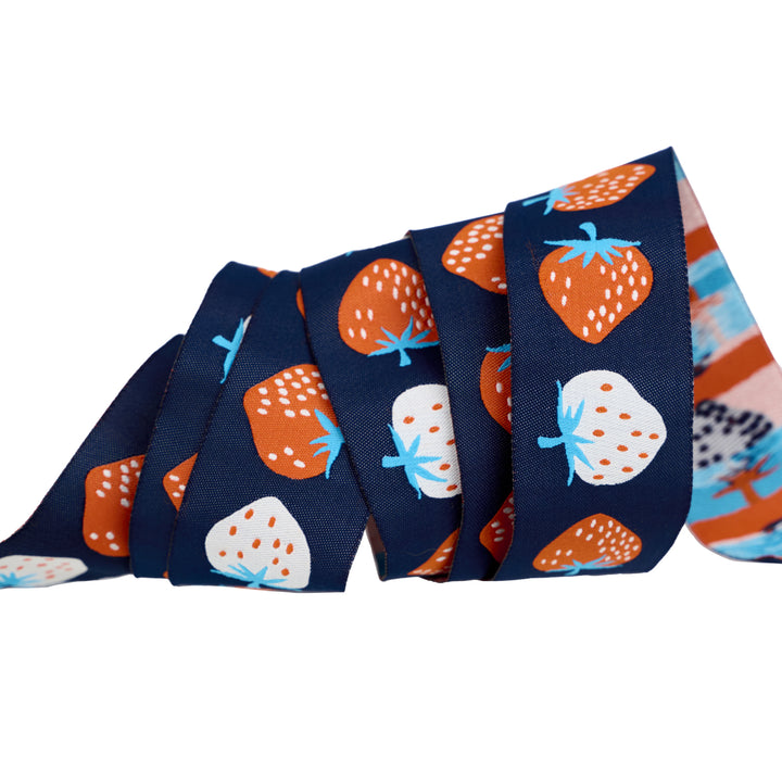 PREORDER - Strawberry - Strawberry in Navy - 1-1/2" width - by Kimberly Kight - One Yard