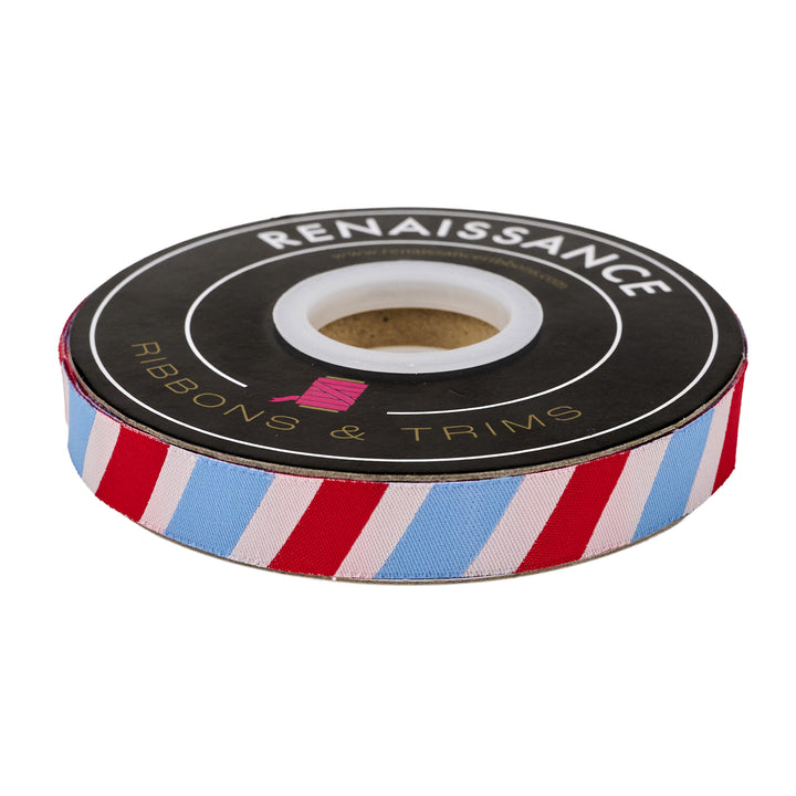 PREORDER - Funny Valentine - Postage Stripe - 5/8" width - by Lizzy House - One Yard
