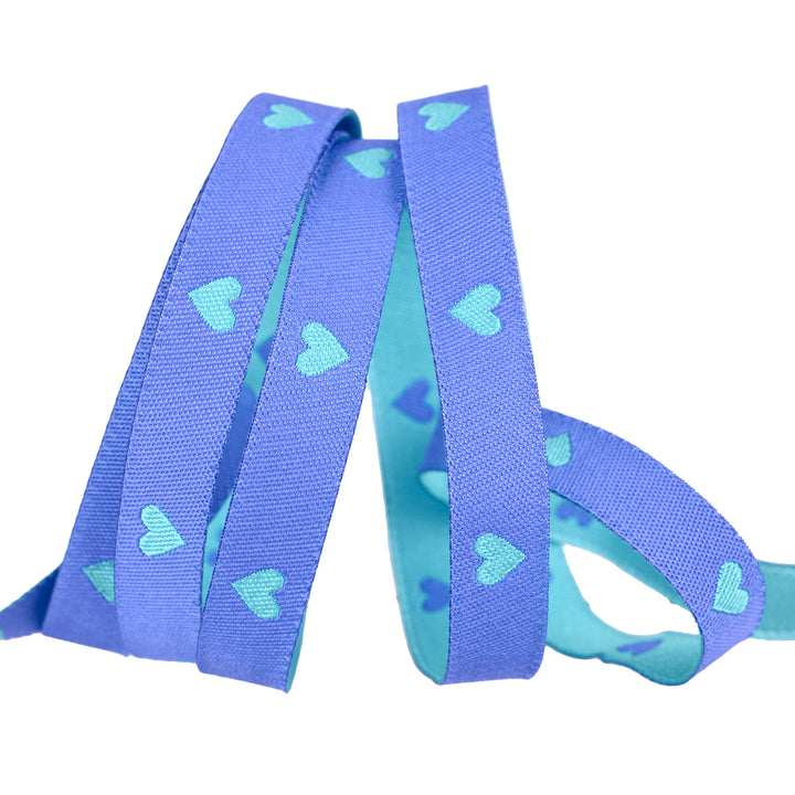 Hearts in Turquoise - 3/8" width - Hearts and Sparks by Melody Miller - One Yard