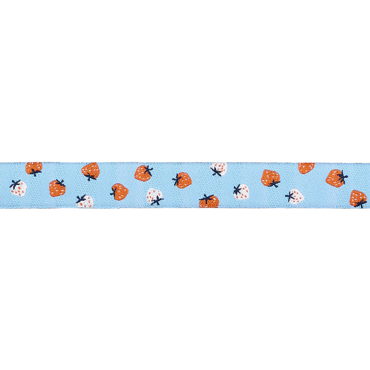 PREORDER - Strawberry - Strawberry Toss in Kim Blue - 5/8" width - by Kimberly Kight - One Yard
