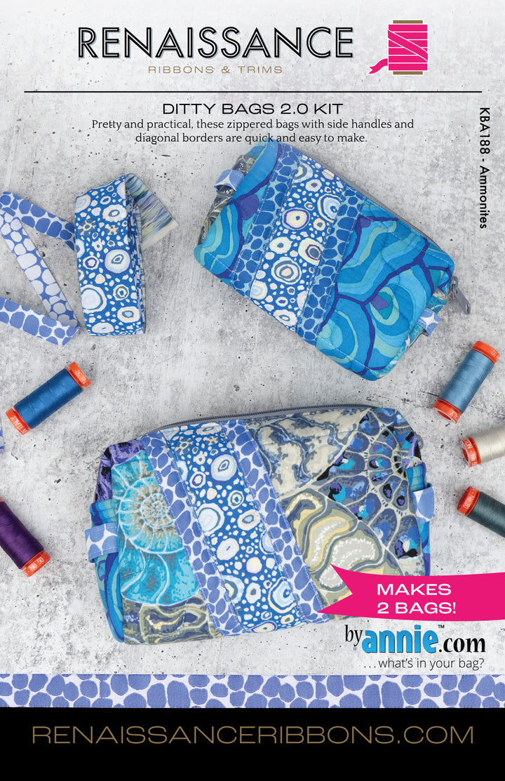 Sewing Kit - Ditty Bags 2.0 - Blue Ammonites