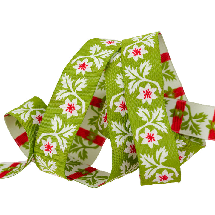 PREORDER - Buon Natale - Holly and Vine in Pine - 7/8" - by Joanna Figueroa - One Yard