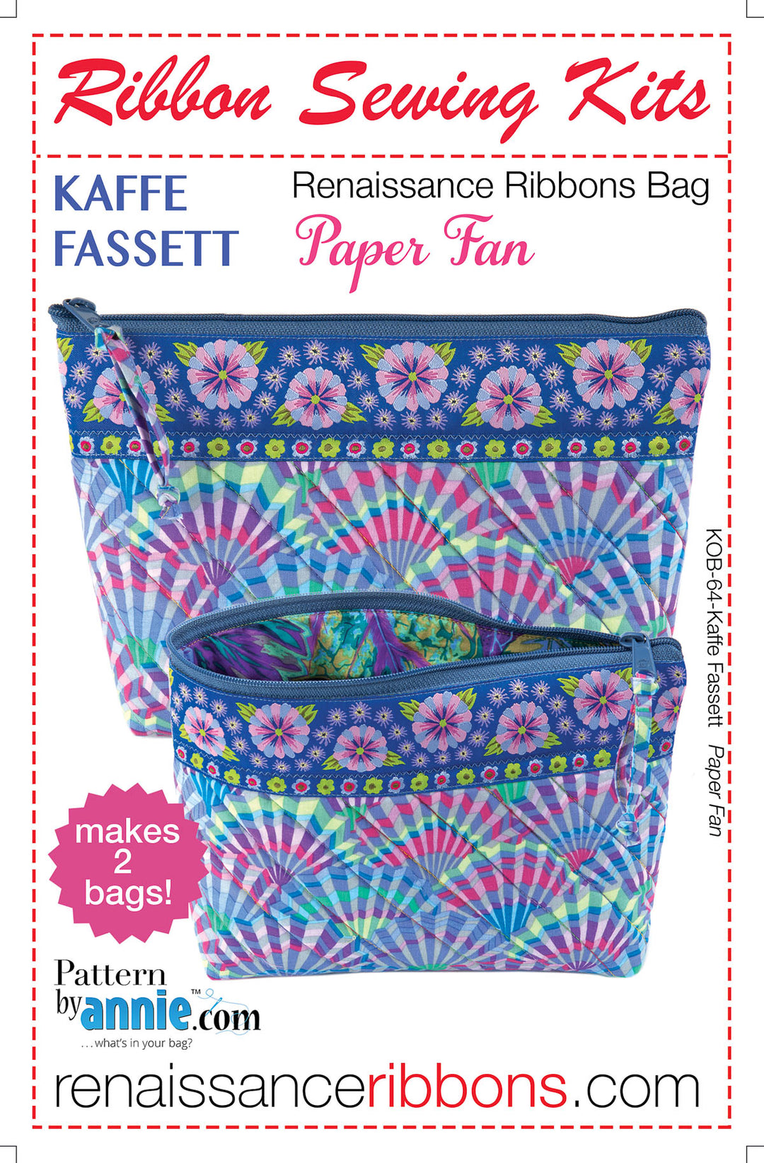 Kit-Zipper Bags-Kaffe Fassett Paper Fan Pastel