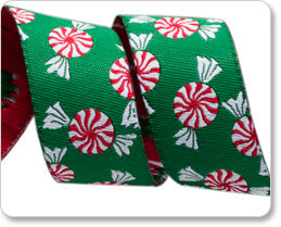 Peppermint Candies Ribbon by LFN Textiles - 7/8" -by the yard