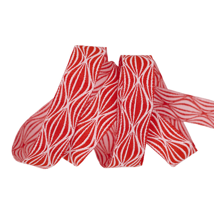 PREORDER - By the Seaside - Wave in Red - 5/8" width - By Loes Van Oosten - One Yard