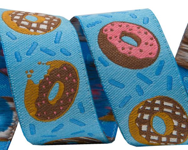 Donuts on Blue  - 7/8" -by the yard