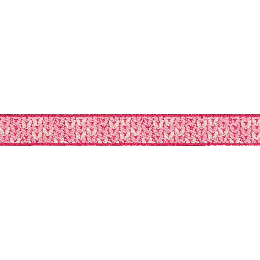 Intertwined in Pink - 5/8" width - Meadow - One Yard