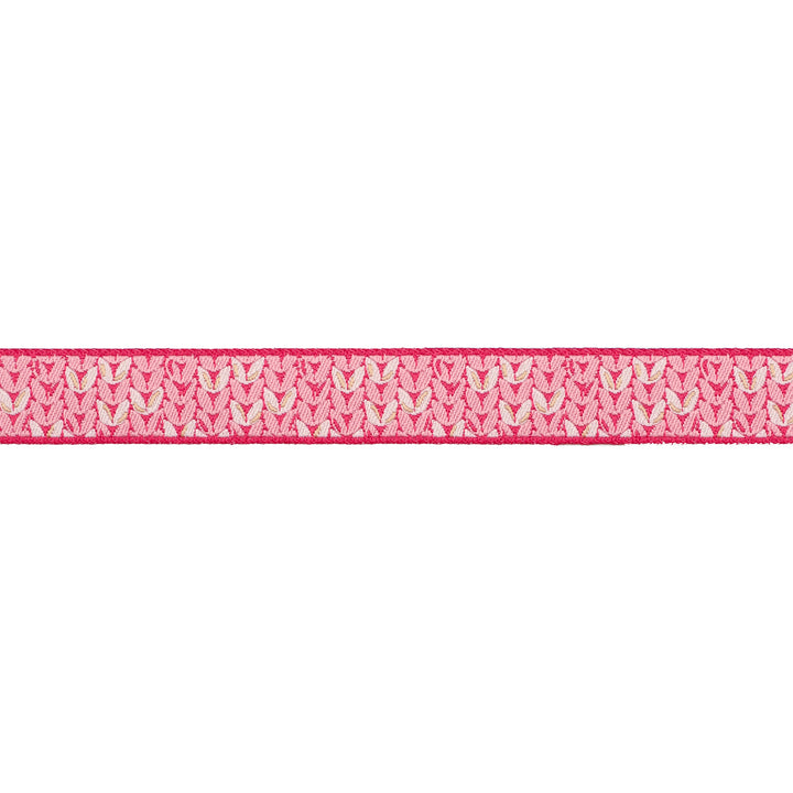 Intertwined in Pink - 5/8" width - Meadow - One Yard