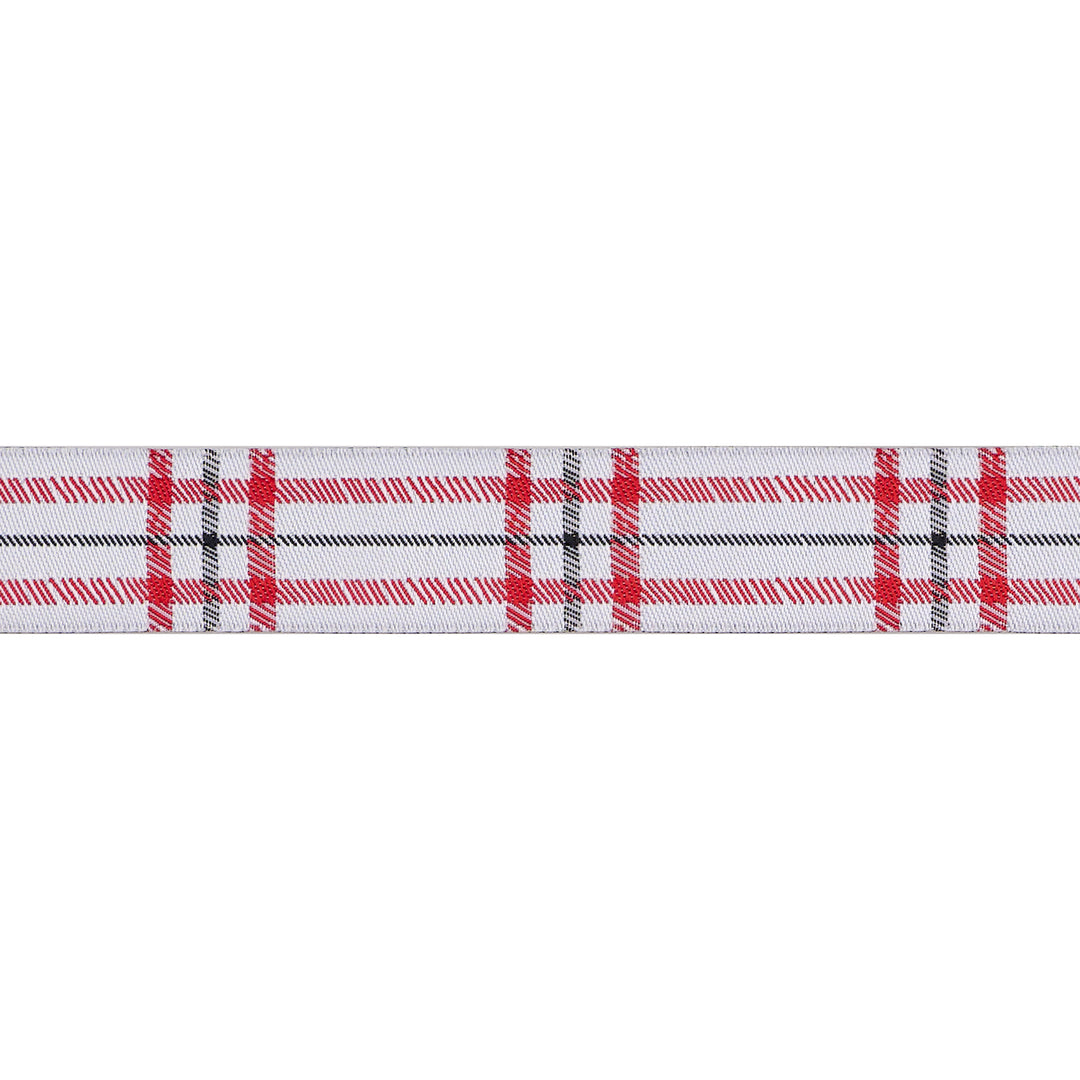 Christmas Plaid - 7/8" width - Gingerbread Christmas - One Yard