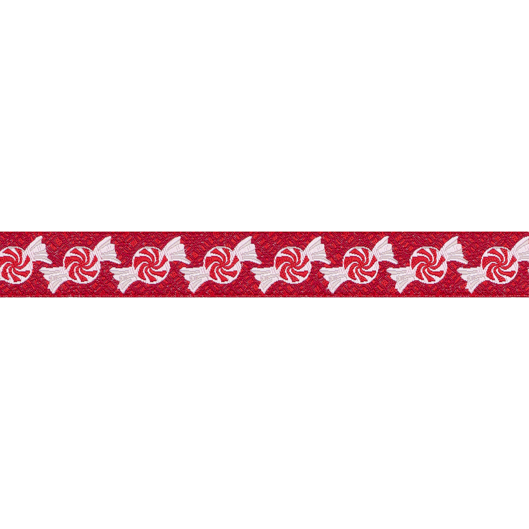 Peppermint Swirl - 5/8" width - Gingerbread Christmas - One Yard