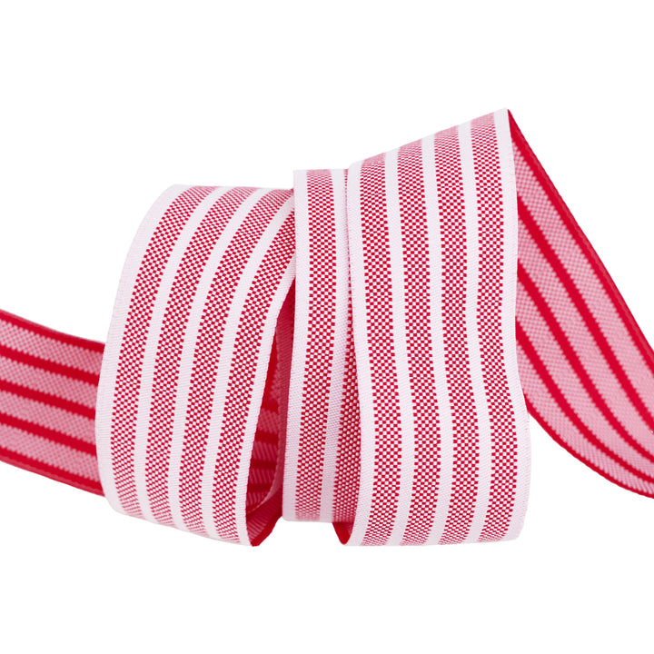 Pixel Stripe - 1-1/4" width - Classic Christmas - One Yard