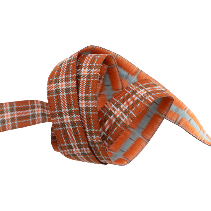 Plaid Perfection in Rust - 7/8" width - The Great Outdoors by Stacy Iest Hsu - One Yard