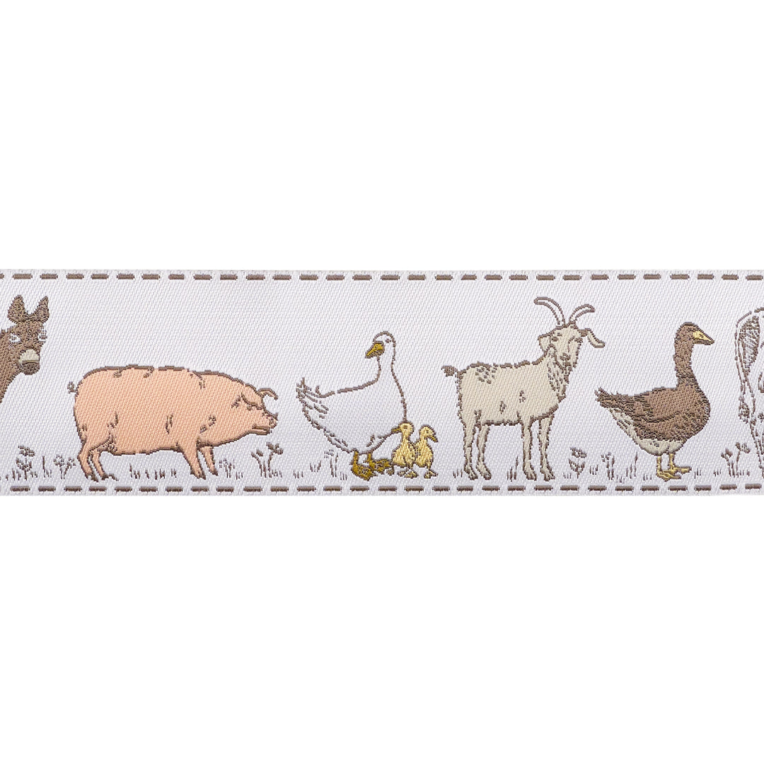 Animal Farm in Linen - 1-1/2" width - Farmstead by Stacy Iest Hsu - One Yard