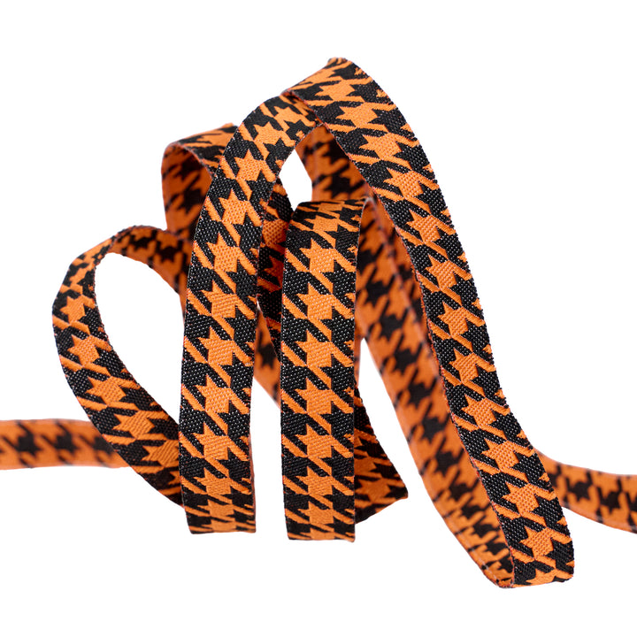 PREORDER - Home Sweet Haunt - Hounds Tooth in Pumpkin - 3/8" width - by Stacy Iest Hsu - One Yard