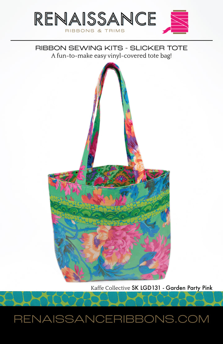 Sewing Kit - Slicker Tote with Garden Party in Pink