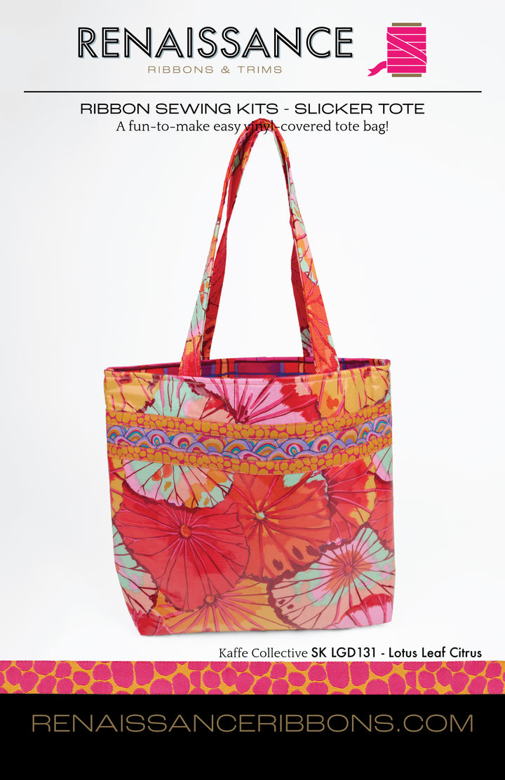 Sewing Kit - Slicker Tote with Lotus Leaf in Citrus