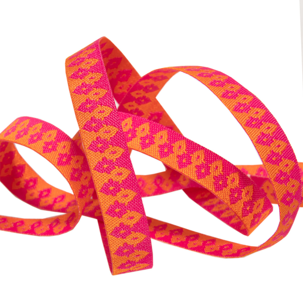 Hot Pink and Orange Wanderer ribbon - 3/8