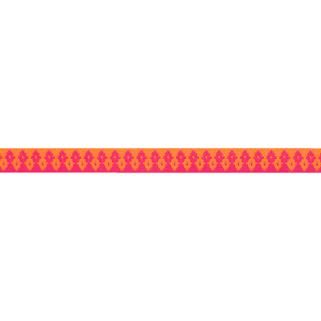 Hot Pink and Orange Wanderer ribbon - 3/8" -by the yard