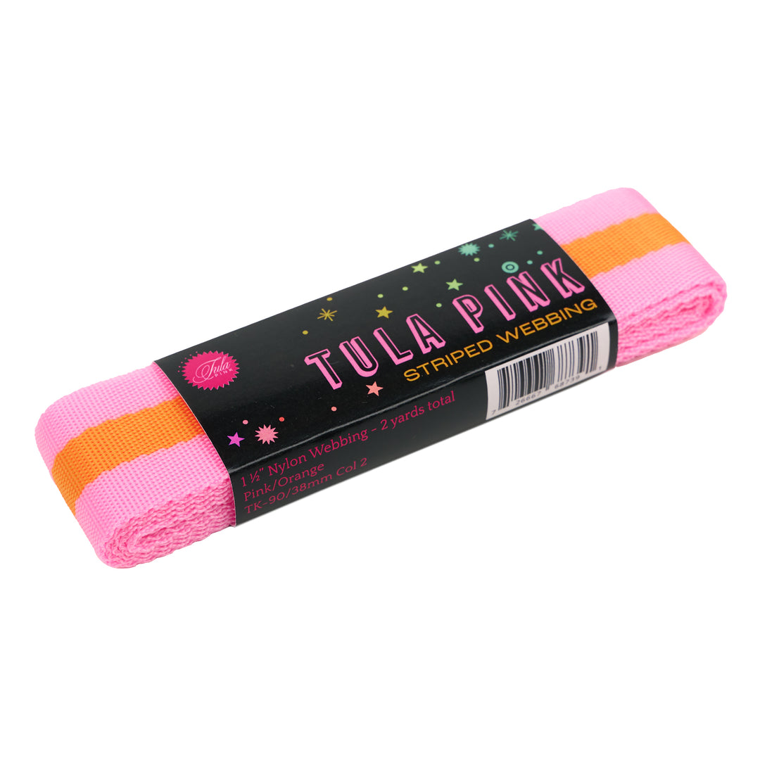 Tula Webbing: Pink and Orange 1 inch wide Tula Webbing: Pink and Orange 1 inch wide
