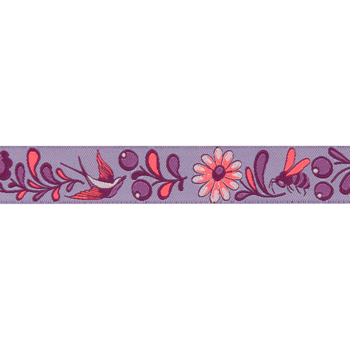 Birds & Bees in Mystic/Purple - 7/8" width - Tula Pink EverGlow - by the yd