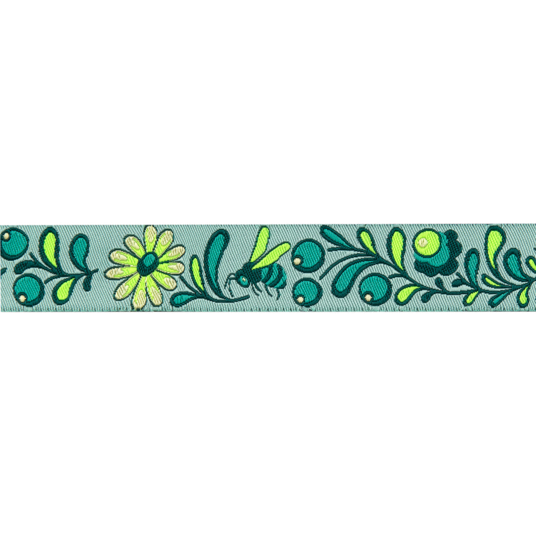 Birds & Bees in Spirit/Teal - 7/8" width - Tula Pink EverGlow - by the yd