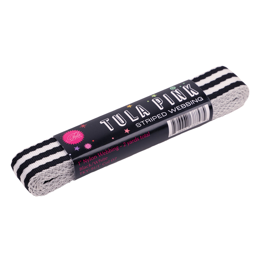 Stripe Webbing: Black and Pink Stripe Webbing: Black and Pink
