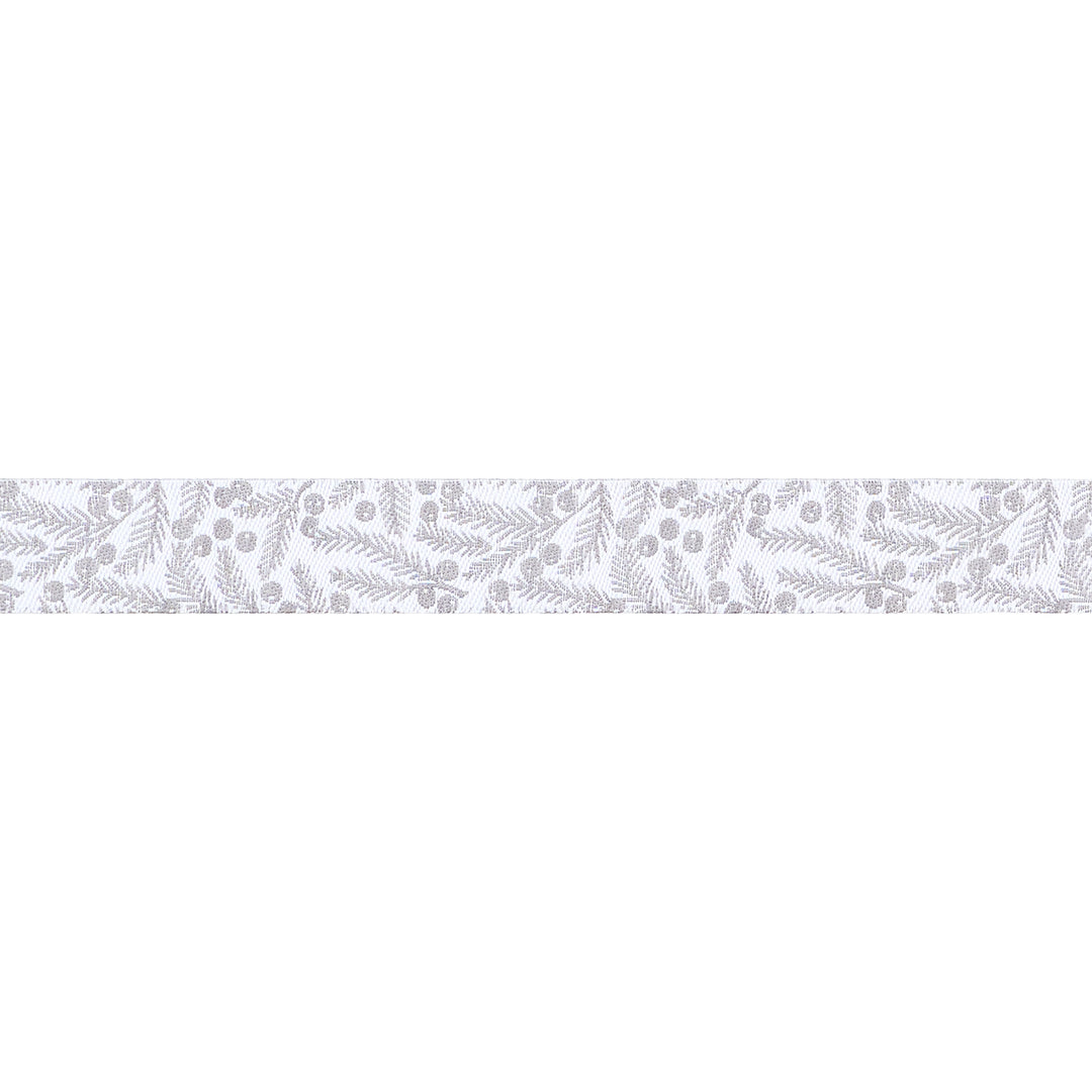 PREORDER - Berry and Pine - Pine Needles in Snow - 5/8" width - by Lella Boutique - One Yard