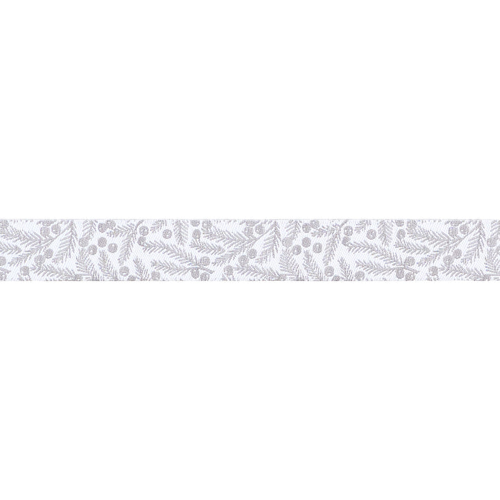 PREORDER - Berry and Pine - Pine Needles in Snow - 5/8" width - by Lella Boutique - One Yard