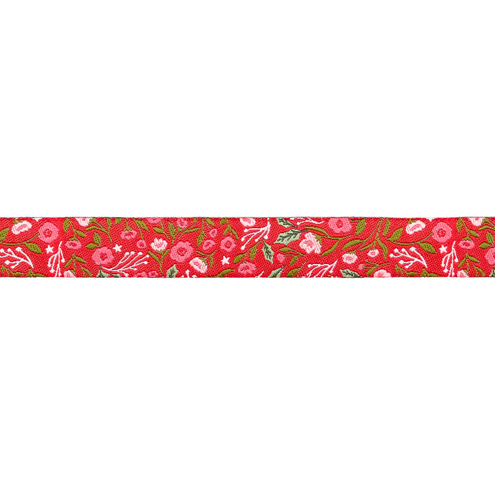 PREORDER - Berry and Pine - Christmas Posies in Holly - 5/8" width - by Lella Boutique - One Yard