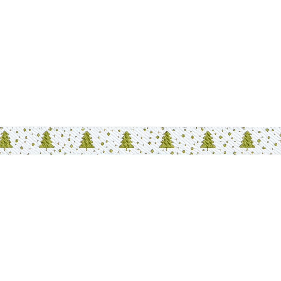 PREORDER - Berry and Pine - Little Trees in Snow - 5/8" width - by Lella Boutique - One Yard