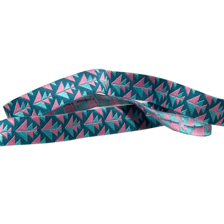 Pink & Teal Positive Direction  - 5/8" -by the yard