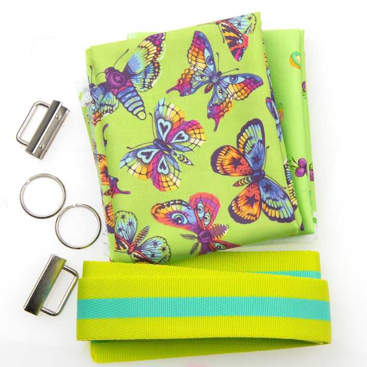 Tula Pink Fabric Webbing Box  Lime/Turquoise