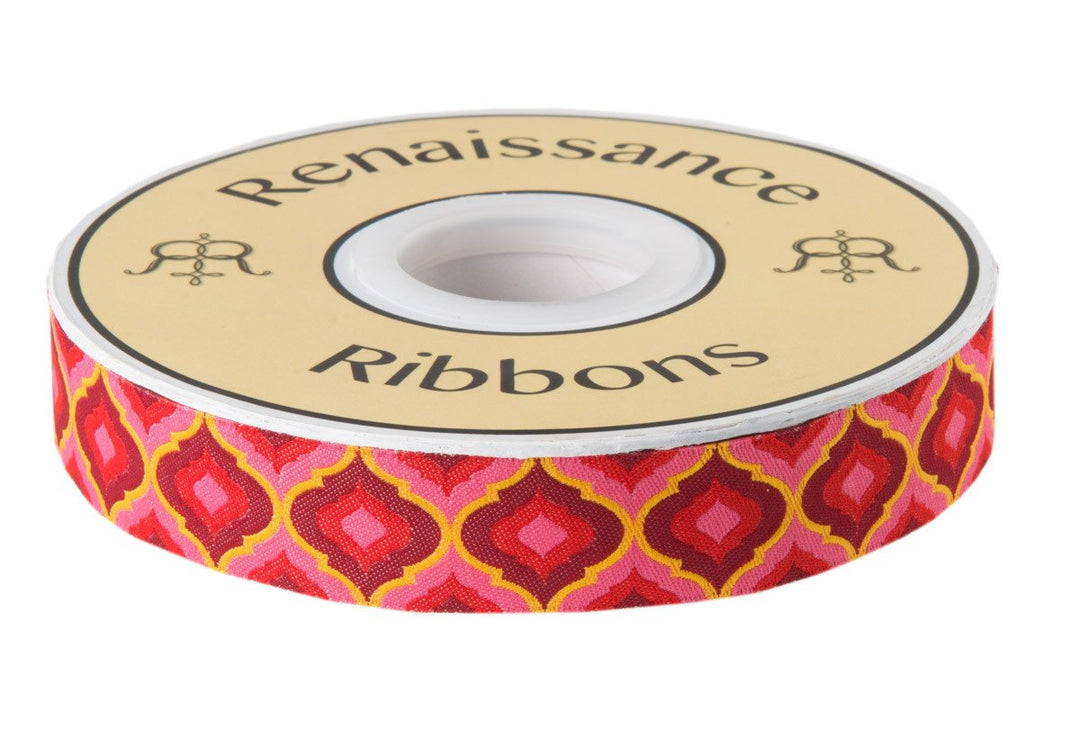 Pink and Red Lantern Ribbon by Tula Pink - 7/8" -by the yard