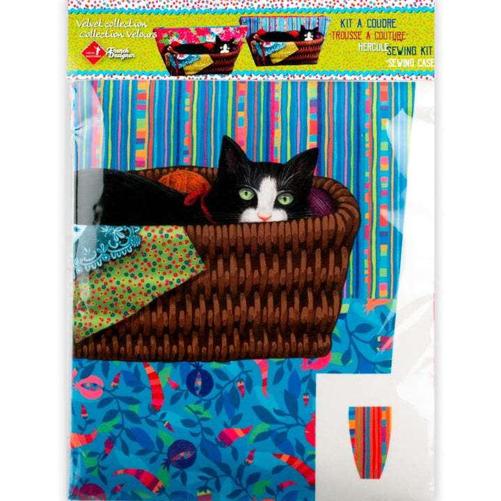 Sewing Kit Velvet- Hercule amongst the Stripes Sewing Case