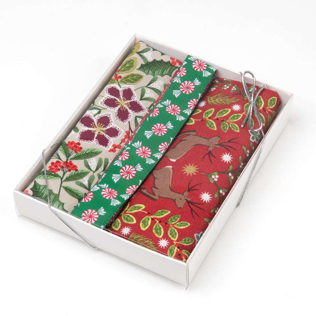 Peppermint Holiday Fabric Ribbon Box