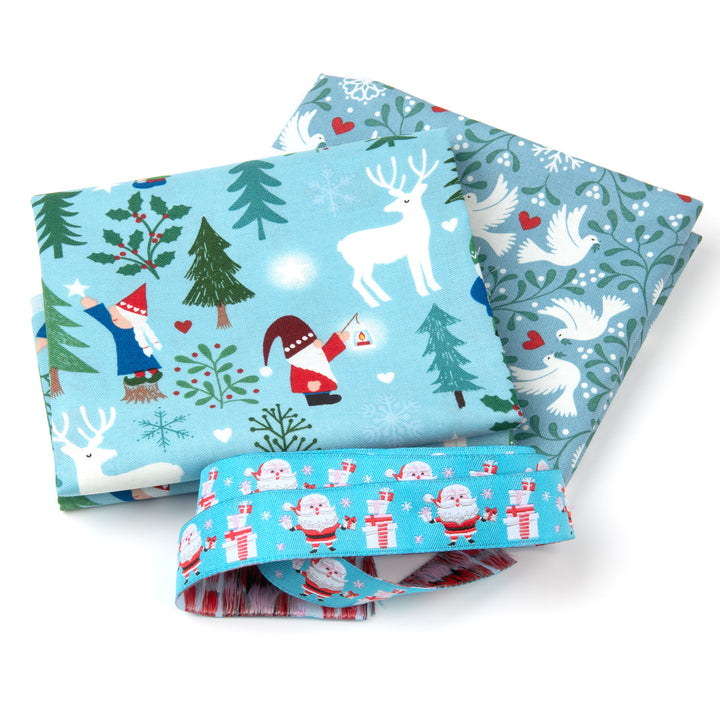 Santa Holiday Fabric Ribbon Box