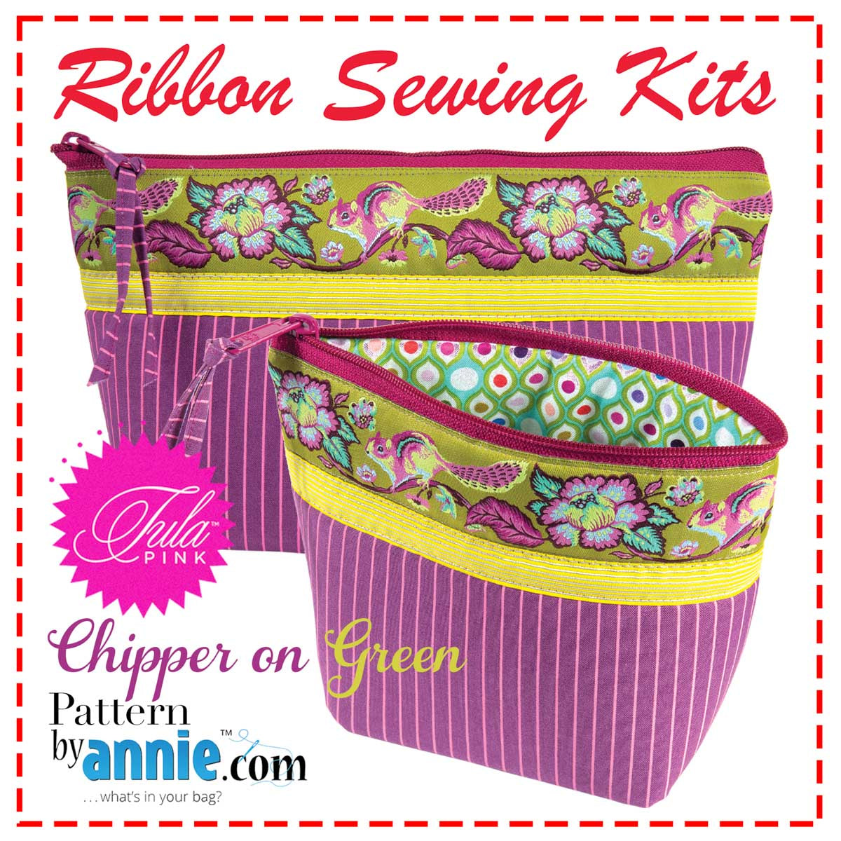 Bag Sewing Kit - Ribbons Kits Club - Tula Pink - ByAnnie