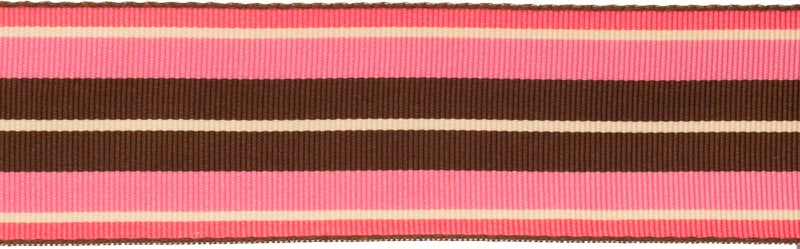 Pink, taupe and brown striped Gros Grain