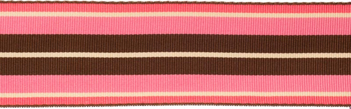 Pink, taupe and brown striped Gros Grain
