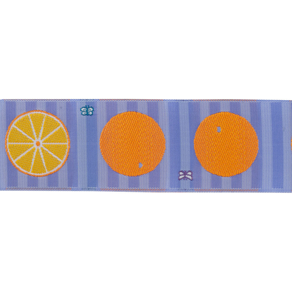 Oranges on mauve stripe - LFNT - 1-1/2"- by the yard