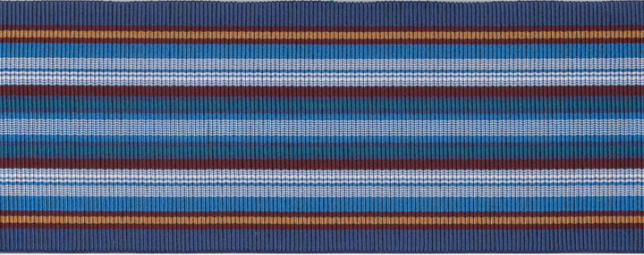 Wide striped vintage blue reversible grosgrain ribbon