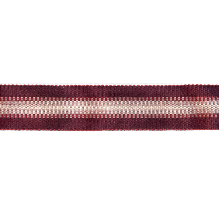 Vintage zipper stripe grosgrain in wine, pink and pearl 25mm