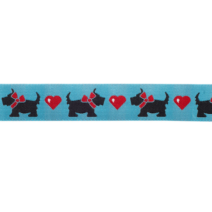Scotties/hearts -Mary Engelbreit - 7/8" - by the yard