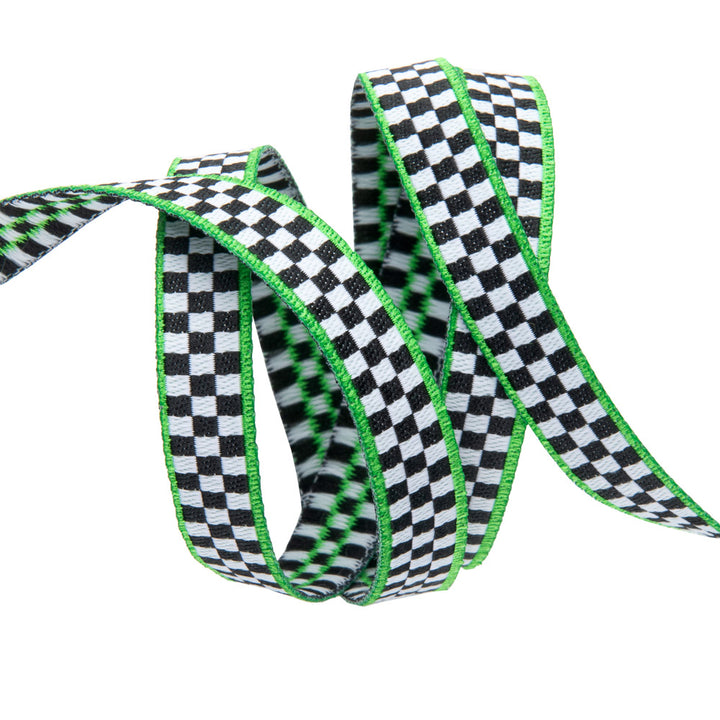 Tiny Checkerboard/ green edges-Mary Engelbreit -3/8"_ by the yd