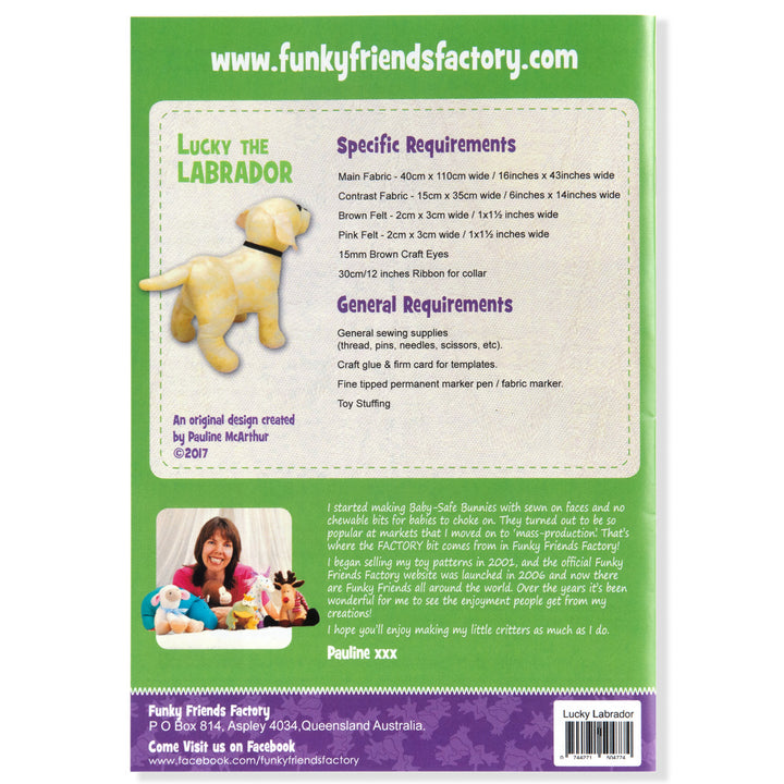 P-Lucky the Labrador  Funky Friends Pattern