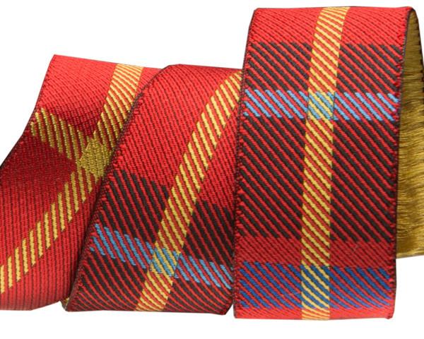 Red Woven Plaid  - 7/8" -by the yard