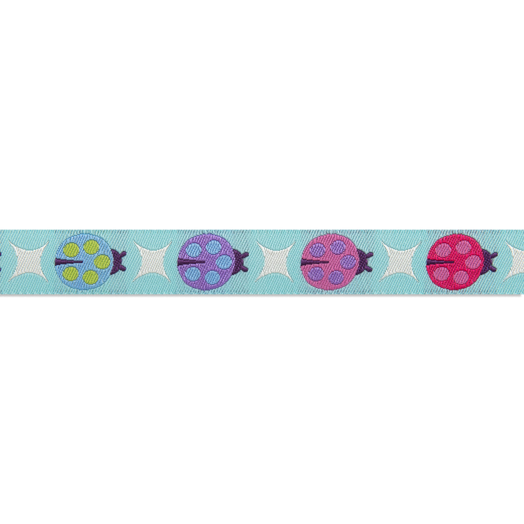 Painted Ladies on Aqua 5/8"-Glimmer Tula Pink Tiny Beasts-by the yard