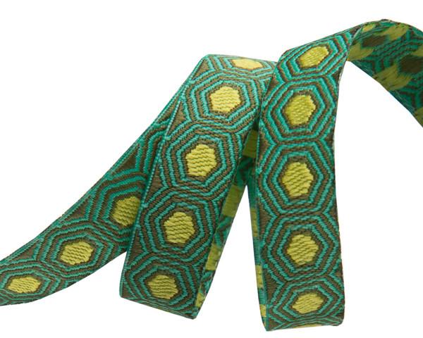 Tiny Yellow Tortoise dots on green  - 3/8" -by the yard